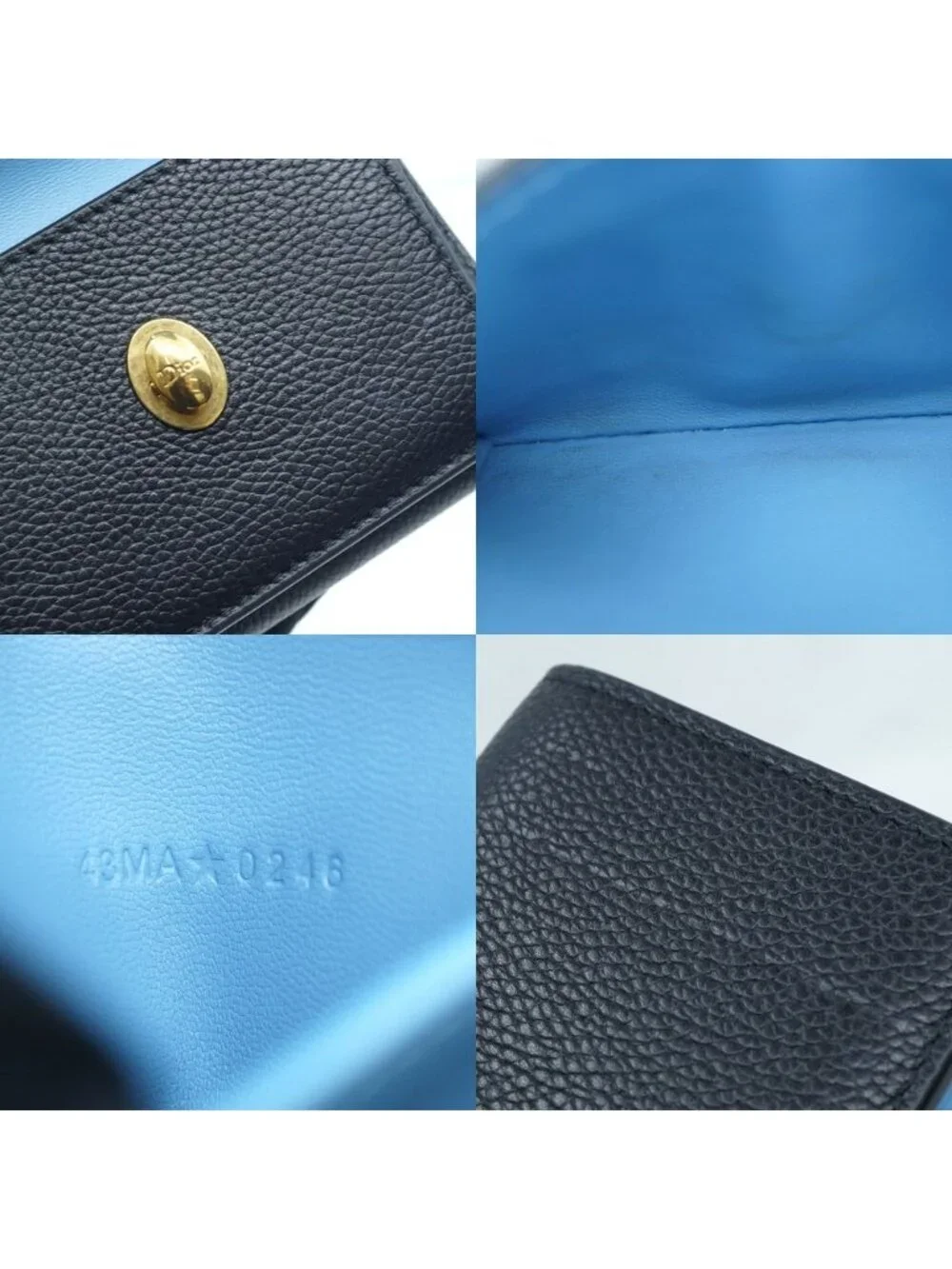 Dior Medaillon Tulip Leather Black Gold Wallet